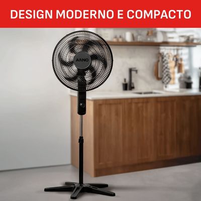 Ventilador de Coluna Arno Essential 40cm 6 Pás 140W Alta Vazão de Ar Ajuste de Altura Preto / 220