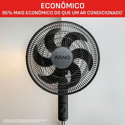 Ventilador de Coluna Arno Essential 40cm 6 Pás 140W Alta Vazão de Ar Ajuste de Altura Preto / 220