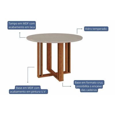 Mesa Sala Jantar Flora + 4 Cad Clarice Cinamomo Cimol