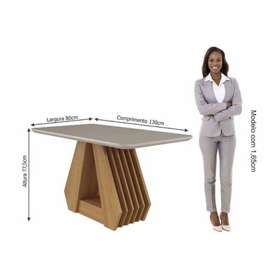 Mesa Sala Jantar Ágata + 4 Cad Paola Cinamomo/Bege Cimol