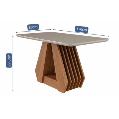 Mesa Sala Jantar Ágata + 4 Cad Paola Cinamomo/Bege Cimol