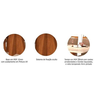 Mesa Sala Jantar Maitê + 6 Cad Clarice Cinamomo Cimol