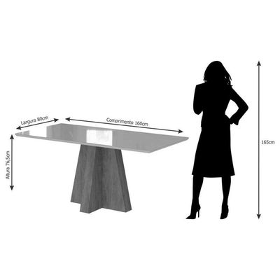 Mesa Sala Jantar Patricia + 6 Cad Taís Nature/Capucc Cimol