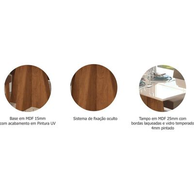 Mesa Sala Jantar Patricia + 6 Cad Taís Nature/Capucc Cimol
