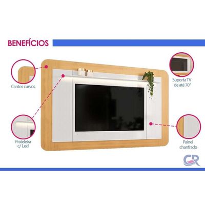 Rack c/Painel p/ TV 70 Pol Ector 220cm Cedro/Bali DJ Móveis