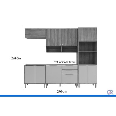Cozinha Completa 5 Peças Divina CZ606 Cinamomo/Off White MGM