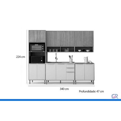 Cozinha Completa 5 Peças Divina CZ608 Cinamomo/Titanium MGM