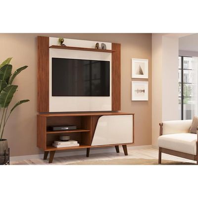 Rack c/Painel p/ TV 50 Pol Iris 120cm Freijo/White DJ Móveis