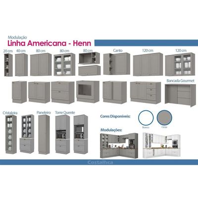 Paneleiro Cozinha Americana 1 Porta 50cm Branco Henn