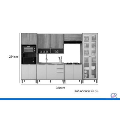 Cozinha Completa 6 Peças Divina CZ638 Cinamomo/Titanium MGM