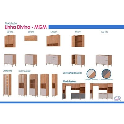 Cozinha Completa 6 Peças Divina CZ638 Cinamomo/Titanium MGM
