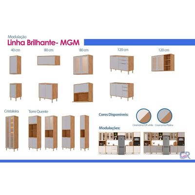 Cozinha Completa 8 Peças Brilhante Cinamomo/Platina MGM