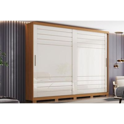Guarda Roupa Casal Cayman 2 Portas Cinamomo/Off White Henn