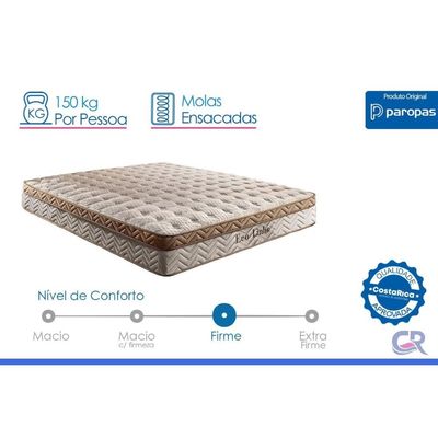 Cama Box CRC Queen +Colchão Molas Eco Linho Paropas 158x198