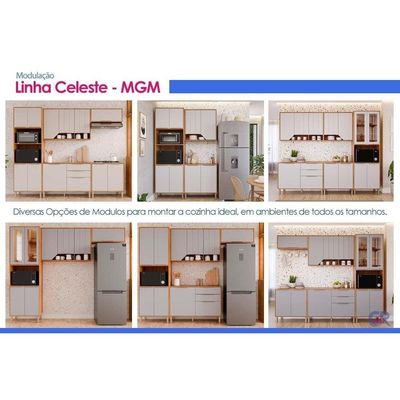 Cozinha Completa 6 Peças Celeste C142 Cinamomo/Platina MGM