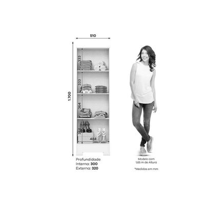 Multiuso Quarto B387 2 Portas Cinamomo/Off White Henn