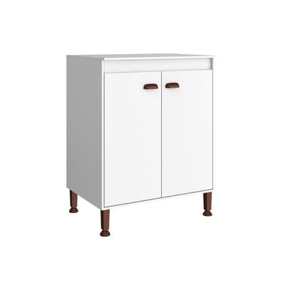 Balcão Cozinha c/Tampo Torino 2Portas 70cm Branco Movelbento
