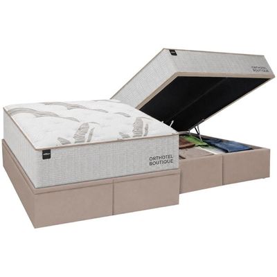 Cama Box Baú CRC Queen +Colchão Molas Boutique Ortobom 158
