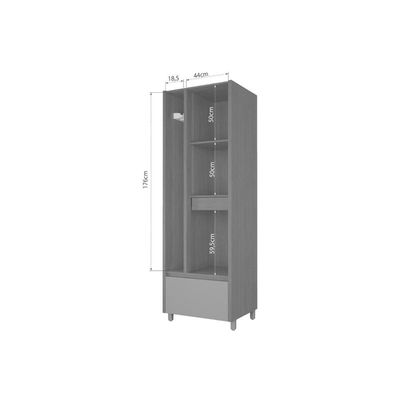 Armário Lavanderia Multiuso Marquesa MDF 70cm Greige Nesher