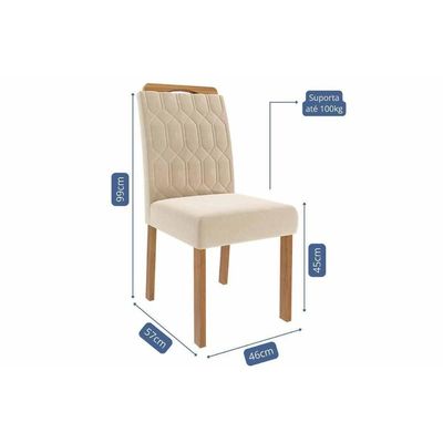 Mesa Sala Jantar Flora + 4 Cad Paola Cinamomo Cimol