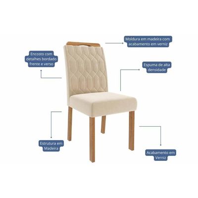 Mesa Sala Jantar Flora + 4 Cad Paola Cinamomo Cimol