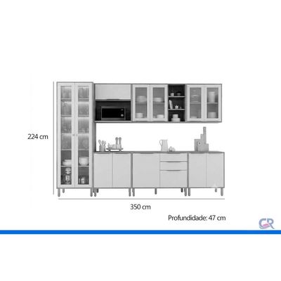 Cozinha Completa 7 Peças Brilhante Cinamomo/Off White MGM