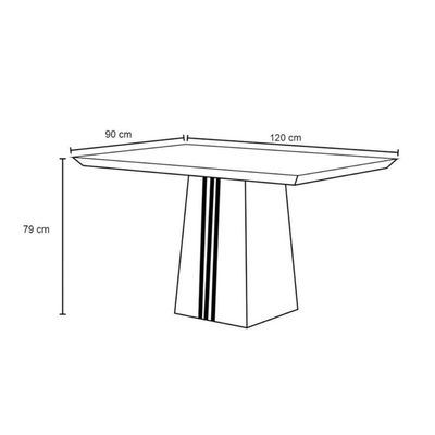 Mesa Sala Jantar Italia + 4 Cad Ondina Kraft DJ Móveis