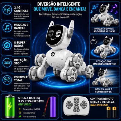 Robô Cão Interativo com Controle Remoto (ROSA)