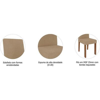 Mesa Sala Jantar Helena + 8 Cad Maia Cinamomo Cimol
