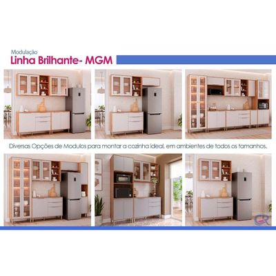 Cozinha Completa 9 Peças Brilhante Cinamomo/Platina MGM