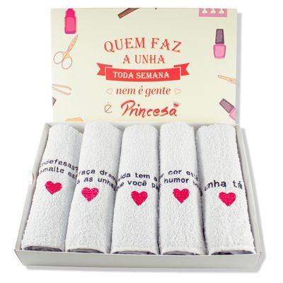 Kit Curtidas - 12 Toalhas com Frases para Manicures