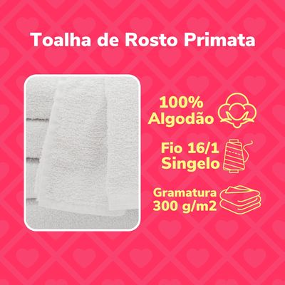 Toalha de Rosto para Salão de Beleza Primata - 45x70cm Branco