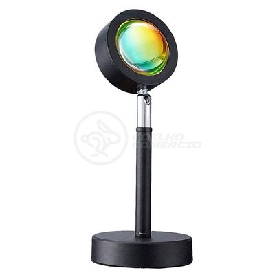 Luminária Projetor Smart Tech Mini Ring Light Sunset para Ambiente Decorativo com Luz Circular USB