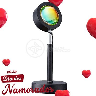 Luminária Projetor Smart Tech Mini Ring Light Sunset para Ambiente Decorativo com Luz Circular USB