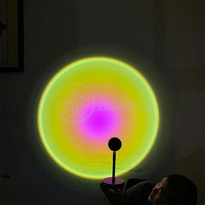 Luminária Projetor Sunset Smart Tech Mini Ring Light Projetor Sol para Luz Circular Colorida USB 5V