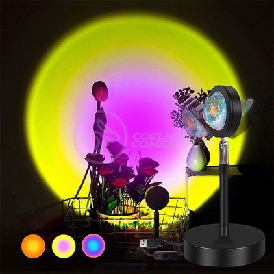 Luminária de Projeção Mini Ring Light Sunset Sol com Luz Circular Colorida Sol Smart Tech