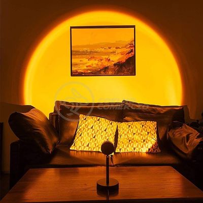Luminária Projetor Mini Ring Light Sunset Pôr do Sol com Luz Circular Colorida Amarelo Smart Tech