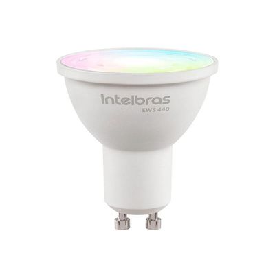 Lâmpada Led Spot Smart EWS 440 com App e Voz e 16 Milhões de Cores e Bivolt e Branco e Intelbras