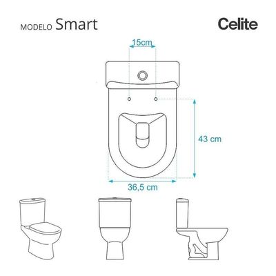 Assento Sanitário Smart Redondo Resina Plástica Parafusado Branco Pontto Lavabo