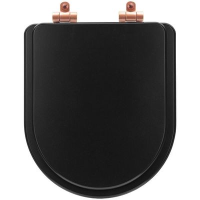 Assento Sanitário Smart Onix para Vaso Celite Alongado Resina Plástica Fechamento Suave Preto Fosco