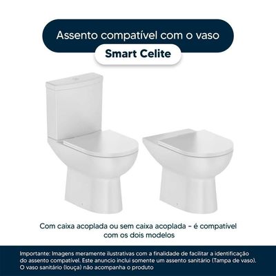 Assento Sanitário Smart Oval Polipropileno Parafusado Convencional Branco Pontto Lavabo 1.6GPF 6LPF