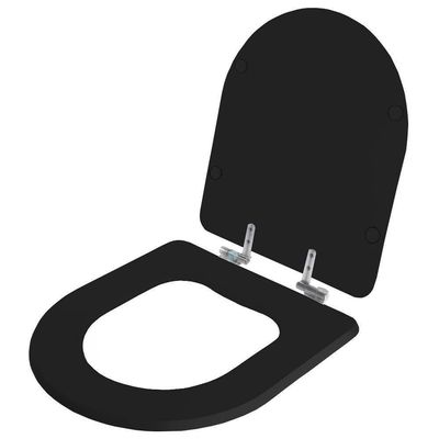 Assento Sanitário Smart Noite Convencional Fechamento Suave Almofadado Preto Fosco Pontto Lavabo