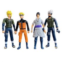 Kit Brinquedo Waction Figureww 53w 4 Bonecos Colecionáveis Time 7 Naruto 14CM Amarelo Smart Tech