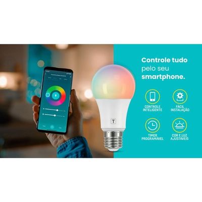Lâmpada Smart Wi-Fi Tramontina Iluminação LED com 16 Milhões de Cores Branco Bivolt