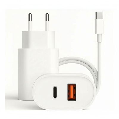 Carregador para Smartphone MDM 20W Estabilizado Preto com Cabo Type-C e Lightning 1 Unidade