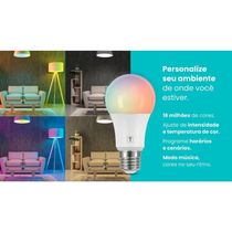 Lâmpada Smart Wi-Fi Tramontina Iluminação LED com 16 Milhões de Cores Branco Bivolt