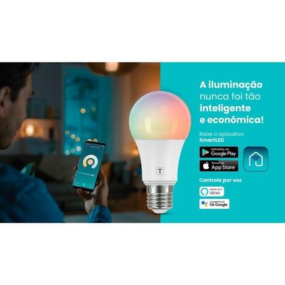 Lâmpada Smart Wi-Fi Tramontina Iluminação LED com 16 Milhões de Cores Branco Bivolt