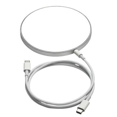 Carregador sem Fio MDM Qi 15W Compacto para Smartphone Indução Branco 1