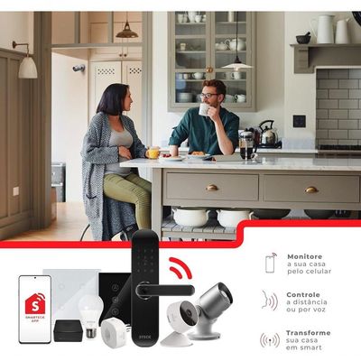 Controle Universal Smarteck com Wi-Fi Comando de Voz 360° Preto Steck SMDCUPS1