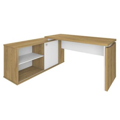 Mesa Escritório em l Smart Moderno MDP 168,5CM Branco Artany